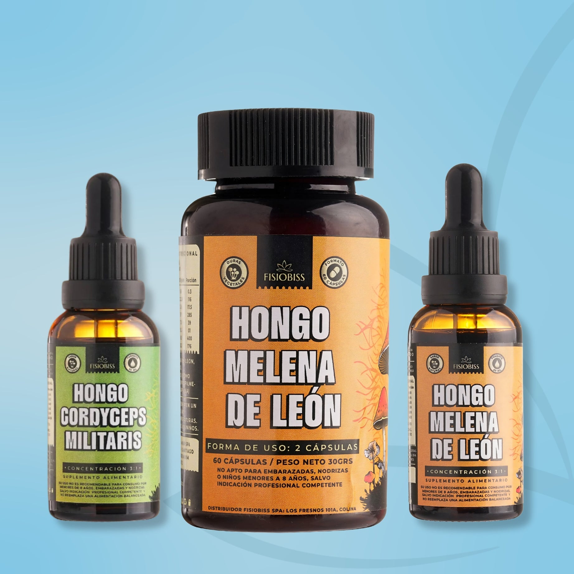 Energía, Serenidad, Concentración - Melena de León Cápsulas + Extracto Cordyceps + Melena